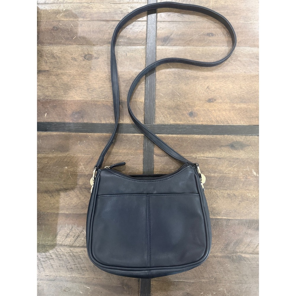 Worthington Navy Blue Feed Crossbody Bag Leather Organizers Purse